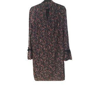 Libby Edelman Floral Bell Sleeve Shift Dress